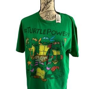 Nickelodeon Boys Youth Size XL Ninja Turtles Retro Turtle Power Green NWT